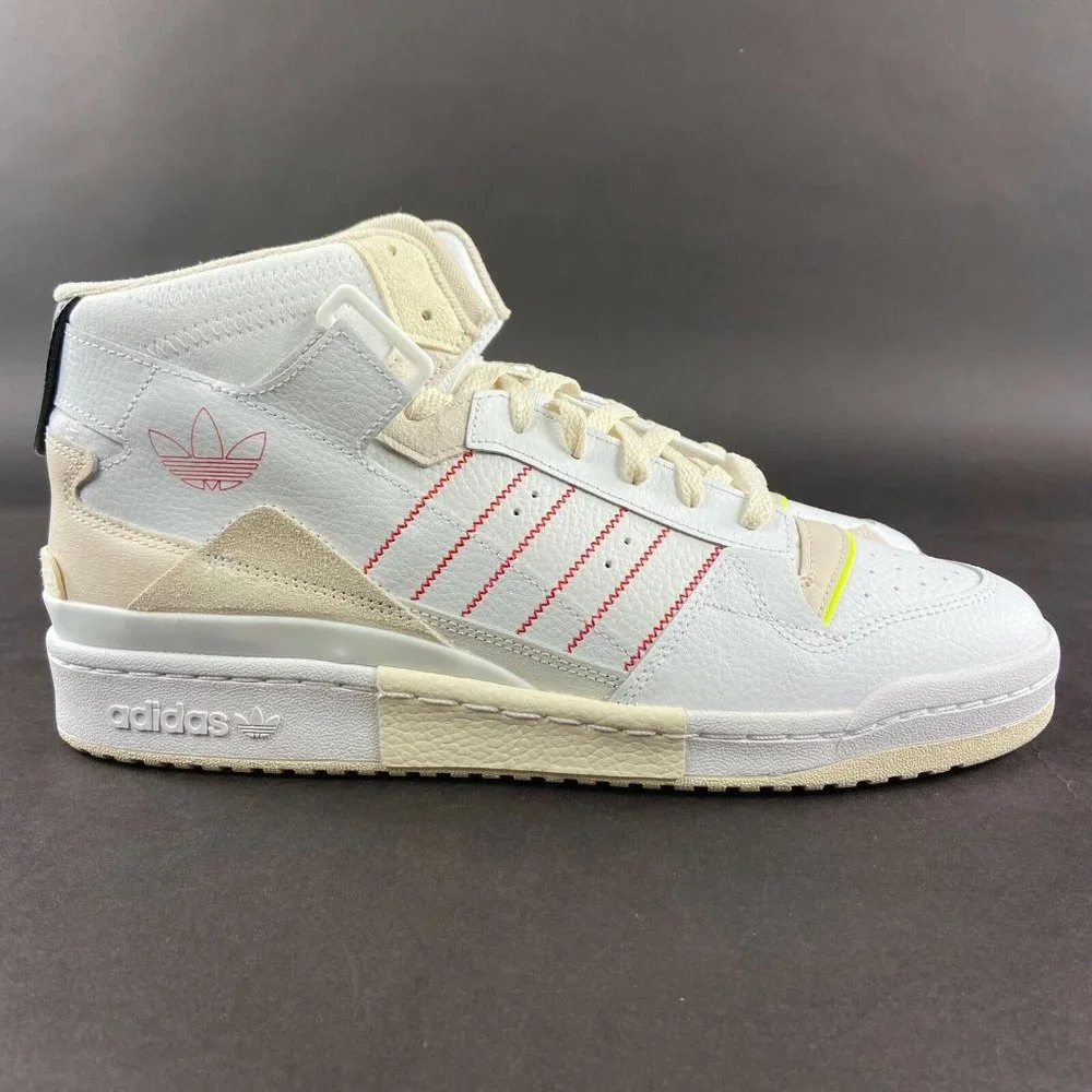 Adidas Men's Forum Exhibit Mid White Black Red Shoes GZ0946 Sizes 8 - 12 - Picture 1 of 9